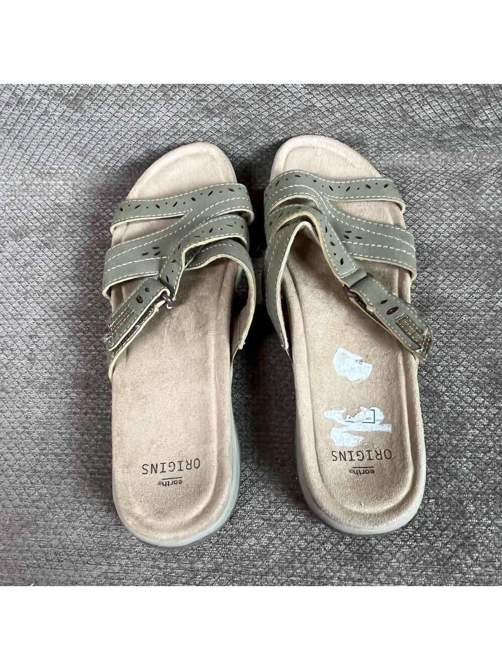 Earth Origins Sandra Suede Leather Multi-Strap Slide Sandals  Sz 11 like new - Picture 2 of 12